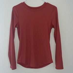 Rustic Orange Ribbed Long Sleeve Top